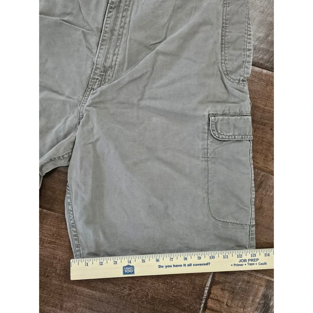 VTG 90s Skater Levis Mens Grunge Cargo Shorts size 38 Gray Canvas Utility Work